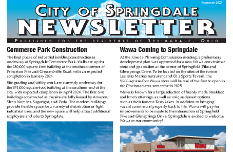 Front Cover of Summer Newsletter