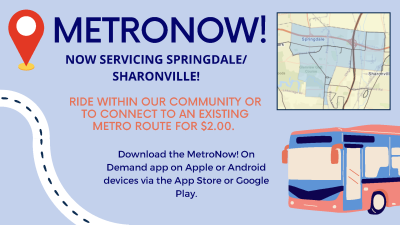 METRONOW! SERVICING SPRINGDALE AND SHARONVILLE